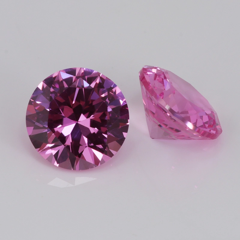 Factory Sale Gemstone Paparacha Synthetic Corundum Round 10mm #2 Pink Loose Lab Created Corundum