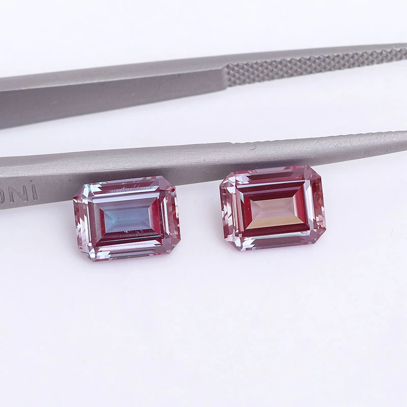 Wholesale Synthetic Stone Alexandrite Lab Grown Stone Emerald Cut Alexandrite Loose Gemstones