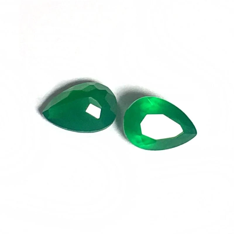 Natural Green Agate Pear Shape Loose Gemstone for Jewelry Setting