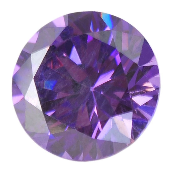 Facotry Price Round Cut Amethyst Cubic Zirconia for Fashion Jewelry