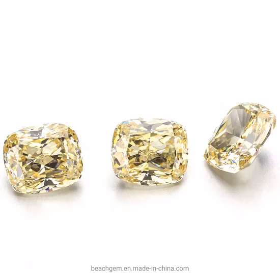 Piedra preciosa de corte de hielo triturado de circonita cúbica amarilla clara para ajuste de joyería