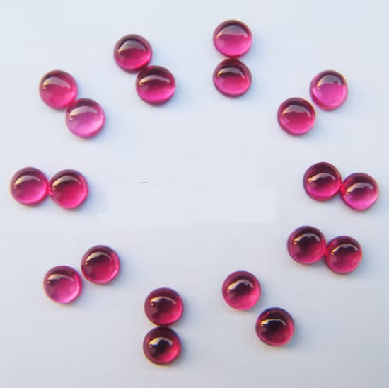 Gemas de diamantes sintéticos de corte de rubí redondo #5 para joyería de corindón