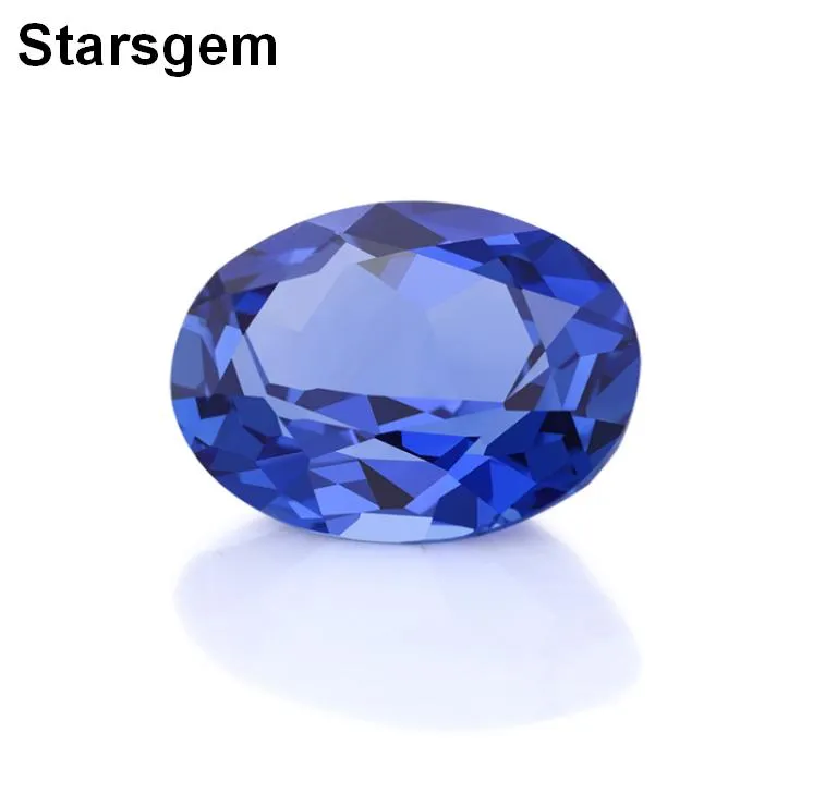 Starsgem Precio al por mayor Corte ovalado 7 * 9 mm Royal Blue Lab Creado Zafiro sintético